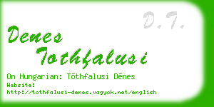 denes tothfalusi business card